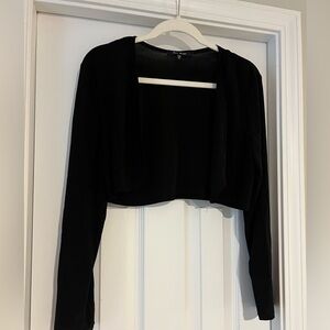 Blu Sage Elegant Black crop cardigan